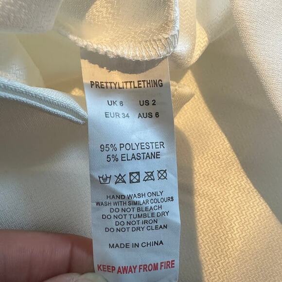 PrettyLittleThing NWT Woven Popper Bardot Corset Long Sleeve Top White Size 2 - Picture 7 of 10